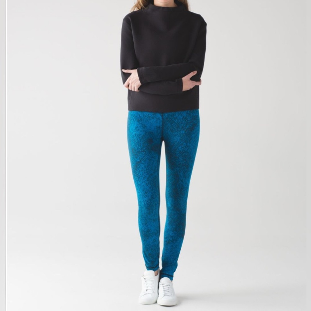 Lululemon High Times Pant Luon Spray Jacquard Shocking Blue Black